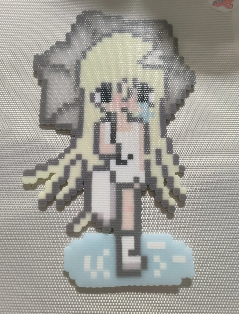 Melancholic Cloud Angel Anime Girl Perler Bead Pixel Art