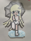 Melancholic Cloud Angel Anime Girl Perler Bead Pixel Art