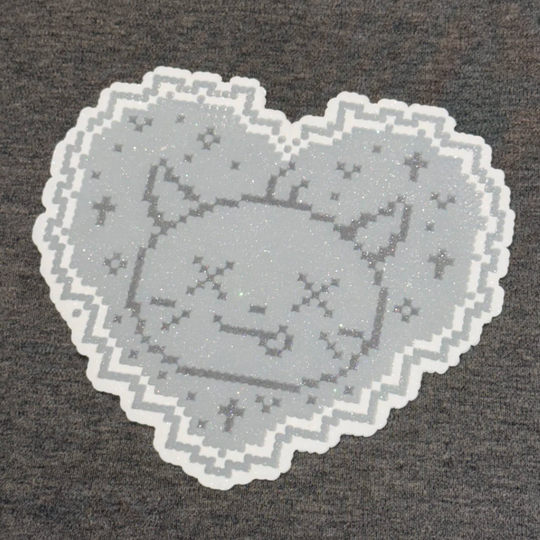 Playful Little Devil Heart Coaster – Cute Demon Perler Bead Art