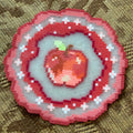 Handmade Apple Perler Bead Coasters – Green Apple & Red Apple