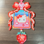 Strawberry Gift Box Charm – Kawaii Perler Bead Art
