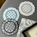 Lace‑Style Coaster Set – 3 Round Doily Designs – 9cm – Perler Art