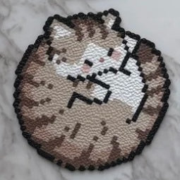Cat Perler Bead Coaster – Single & Set of 9