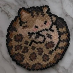 Cat Perler Bead Coaster – Single & Set of 9