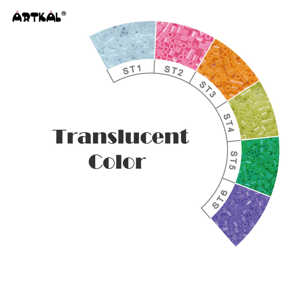 (ST1-ST6)-Translucent Color-Midi 1000 beads Single Pack