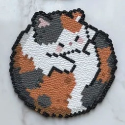 Cat Perler Bead Coaster – Single & Set of 9