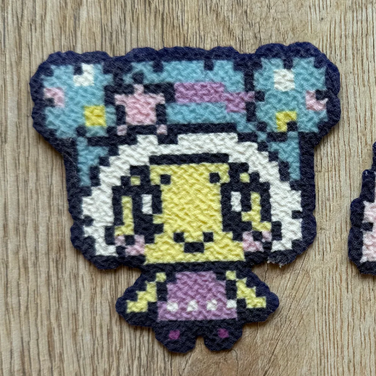 Q-Style Hooded Character – 10cm Pastel Perler Bead Art