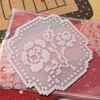 Pink & White Romantic Square – Pixel Rose and Couple Perler Art