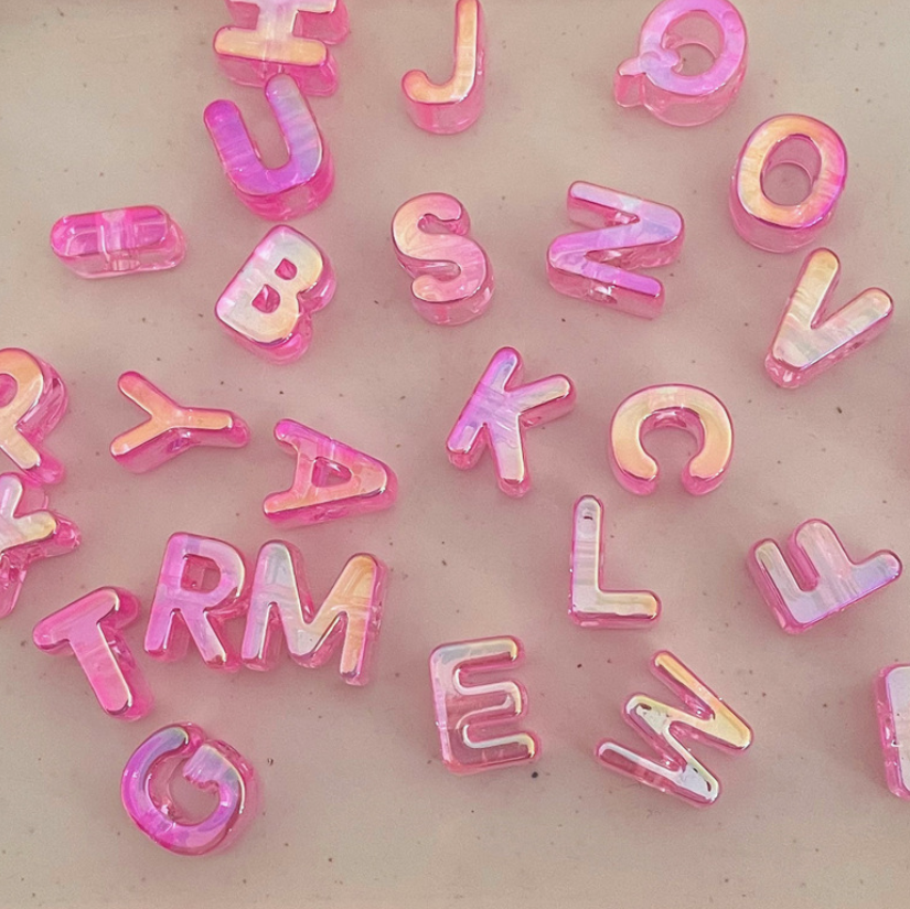 Iridescent UV Plated Alphabet Beads (A-Z Full Set)