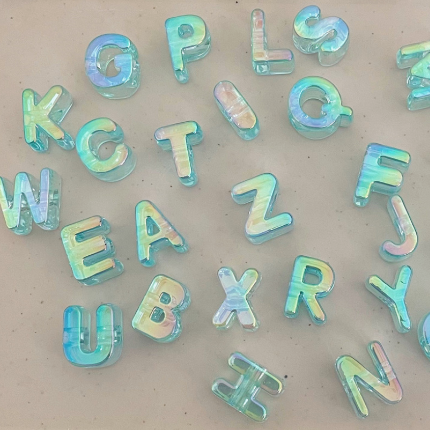Iridescent UV Plated Alphabet Beads (A-Z Full Set)