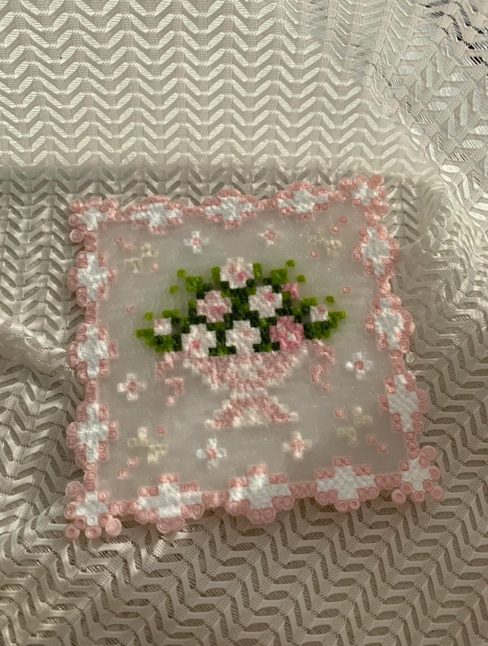 Rustic Floral Perler Bead Coaster Set | 3 Designs, Finished Coaster or DIY Craft Kit Option