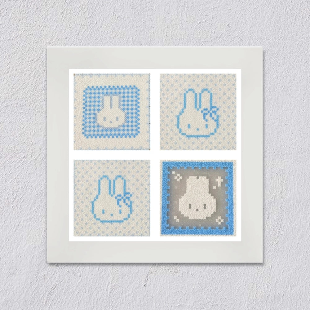 Blue Kitty Perler Bead Coasters | Set of 4 Cute Cat Pixel Art Drink Coasters