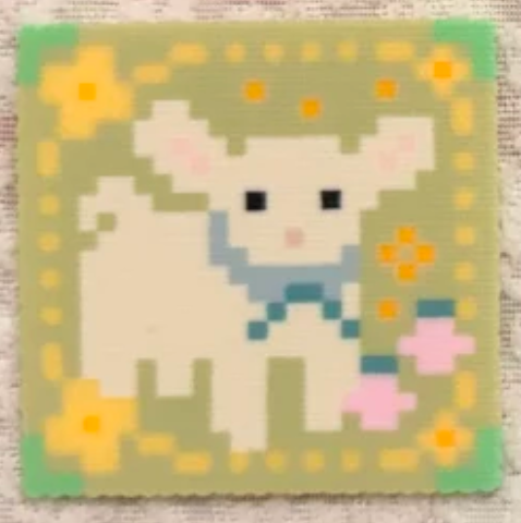 Cute Animal Perler Bead Coasters | Set of 4 Handmade Pixel Art Drink Coasters