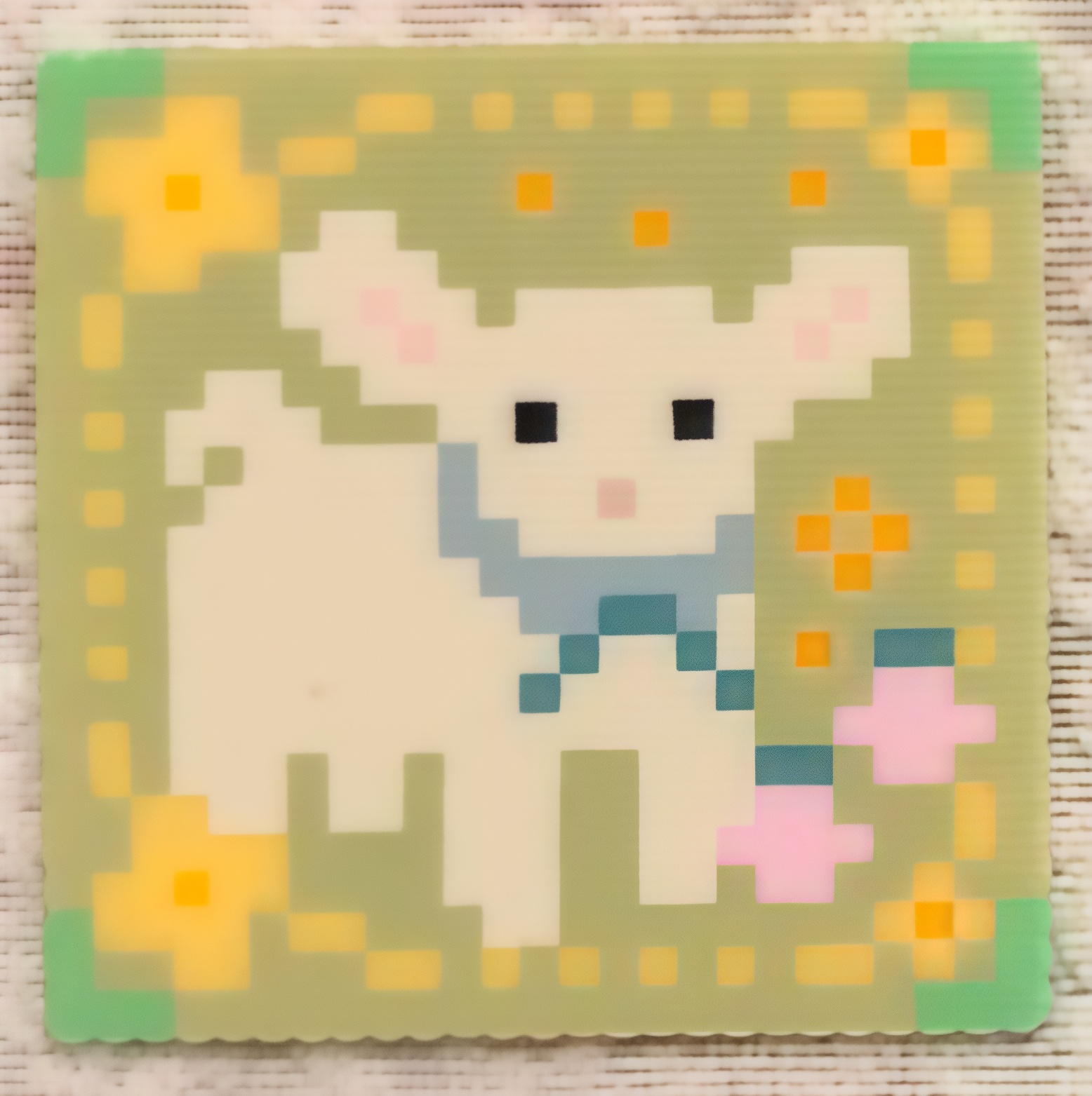 Cute Animal Perler Bead Coasters – Complete Set of 4 Handmade Pixel Art Drink Coasters