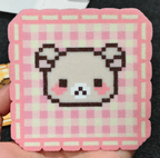 Cute Animal Pixel Art Perler Bead Coaster - Handmade Desk Decor