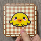 Cute Animal Pixel Art Perler Bead Coaster - Handmade Desk Decor