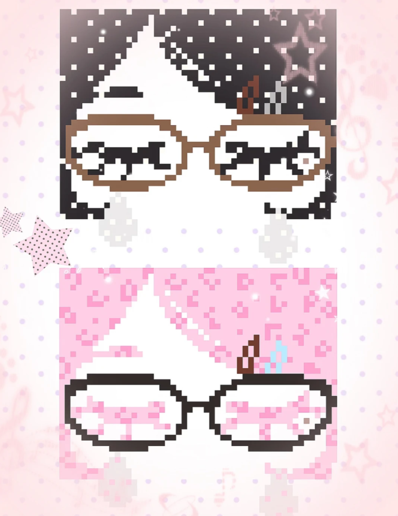 Dark & Sweet Avatar Set – Cool vs Cute Perler Bead Headshot Art (Two Designs)