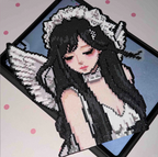 Angel Maid Portrait – Ethereal Perler Bead Art