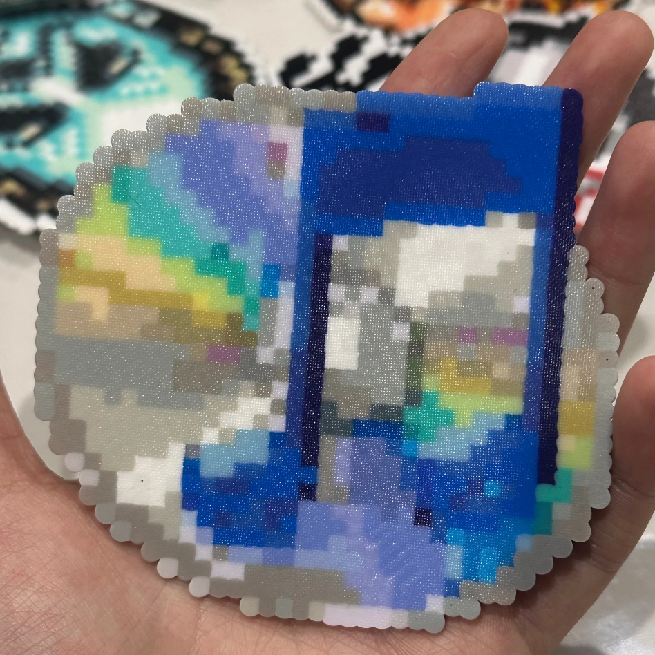 Y2K CD Charm – Round Perler Bead Art