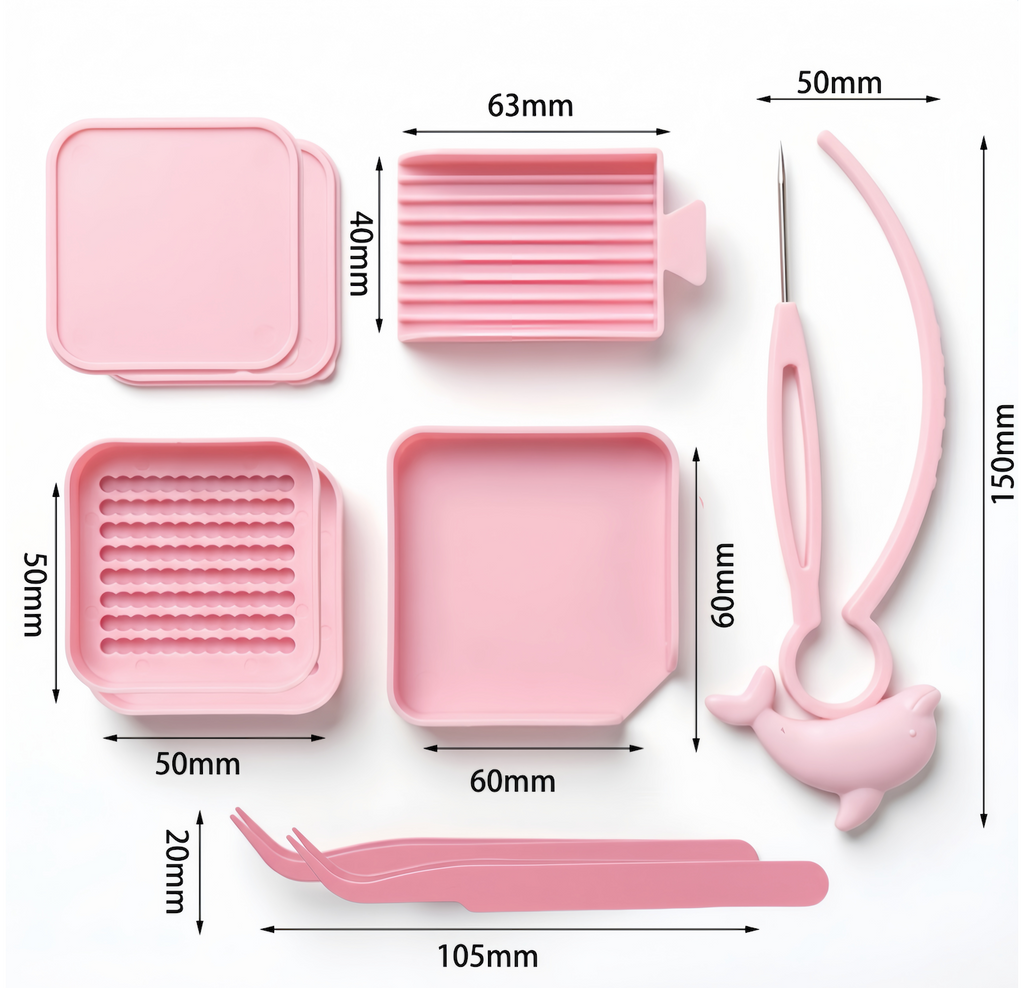 2.6mm Mini Bead Tool Kit – Dolphin Pen, Scoops, Tweezers & Storage – Beginner Essential (9‑Piece Set)