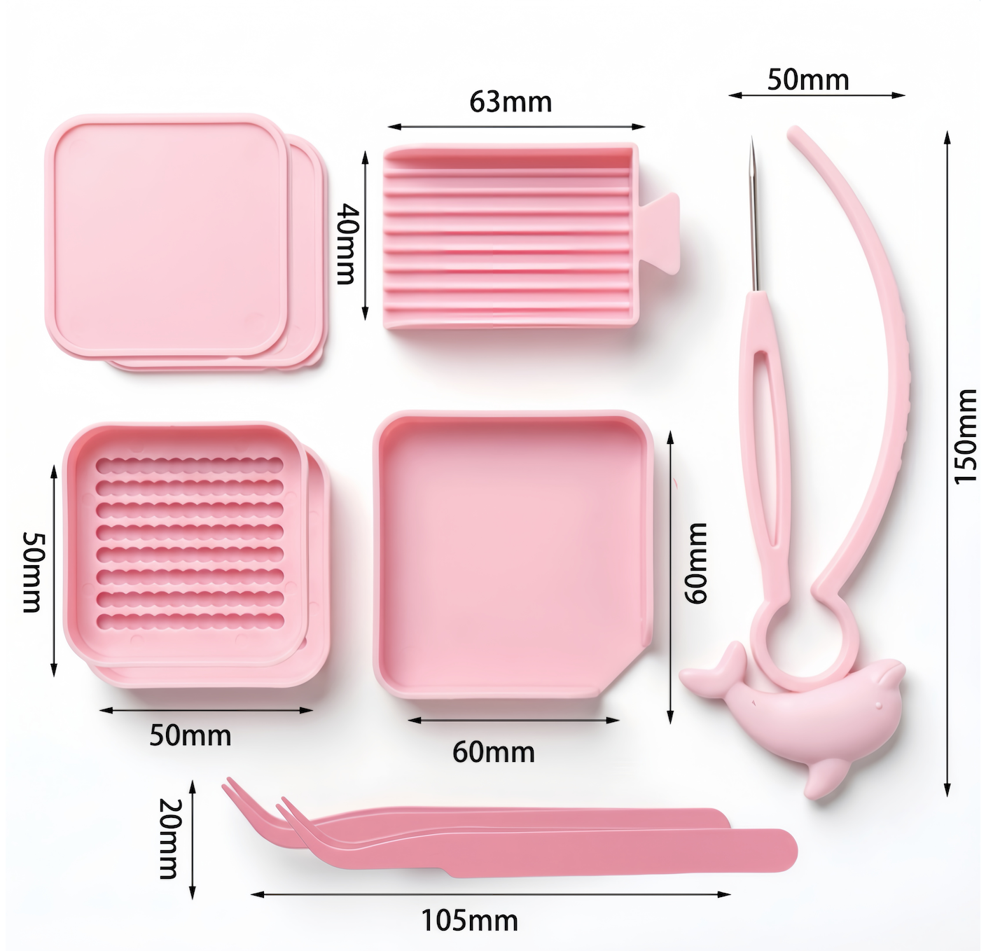 2.6mm Mini Bead Tool Kit – Dolphin Pen, Scoops, Tweezers & Storage – Beginner Essential (9‑Piece Set)
