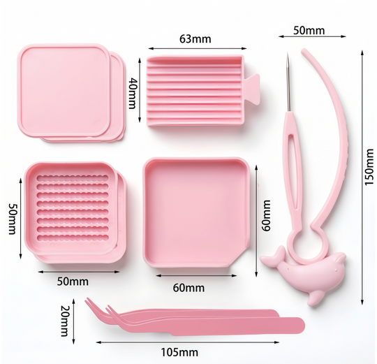 2.6mm Mini Bead Tool Kit – Dolphin Pen, Scoops, Tweezers & Storage – Beginner Essential (9‑Piece Set)