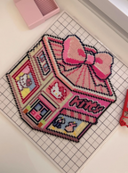 Hello Kitty Sweet Shop – Pink Corner Store with Bow Roof, KITTY Sign & Dessert Window – Pastel Pixel Decor