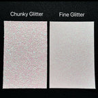 Pink White Glitter Fabric Sheets - Chunky & Fine Glitter Combo (20x15cm, 4 Pack) - Sparkly Fuse Bead Finishing Material