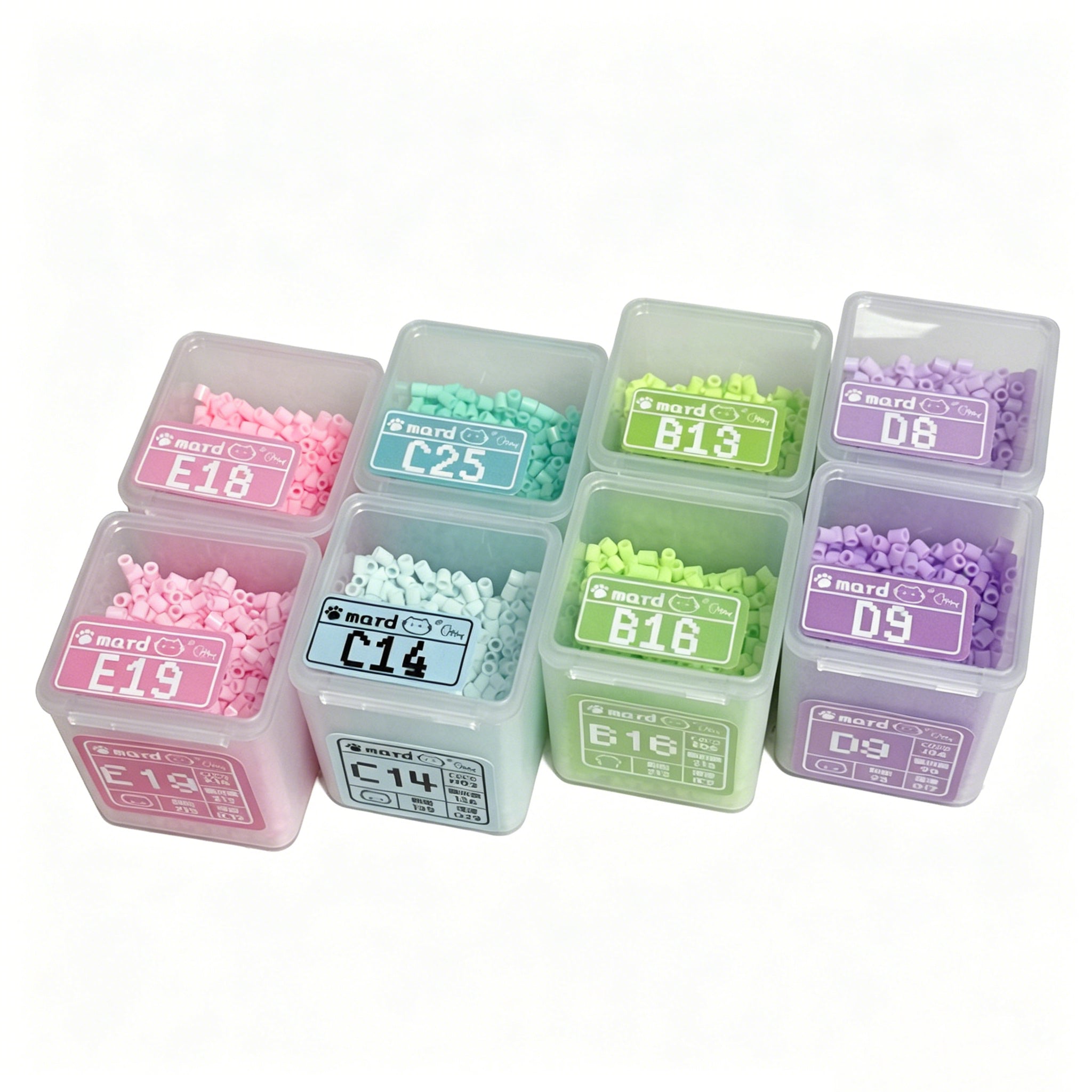 2100pcs Fuse Beads Kit – 75ml Compact Box (40x40x47mm) for DIY Perler Bead Crafts – Pack of 10