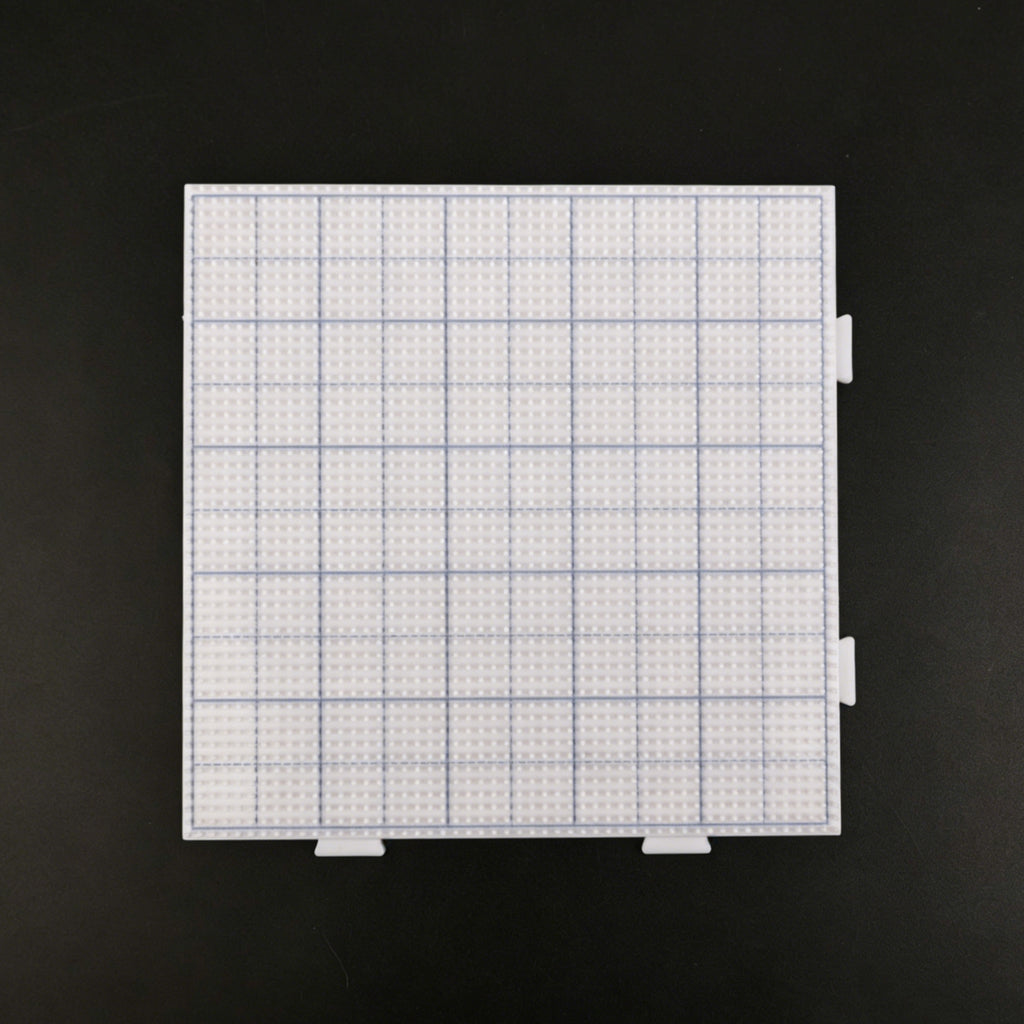52-Peg Medium Pegboards for Mini Beads – White Board with Colored Grid Lines (Blue / Grey / Yellow)