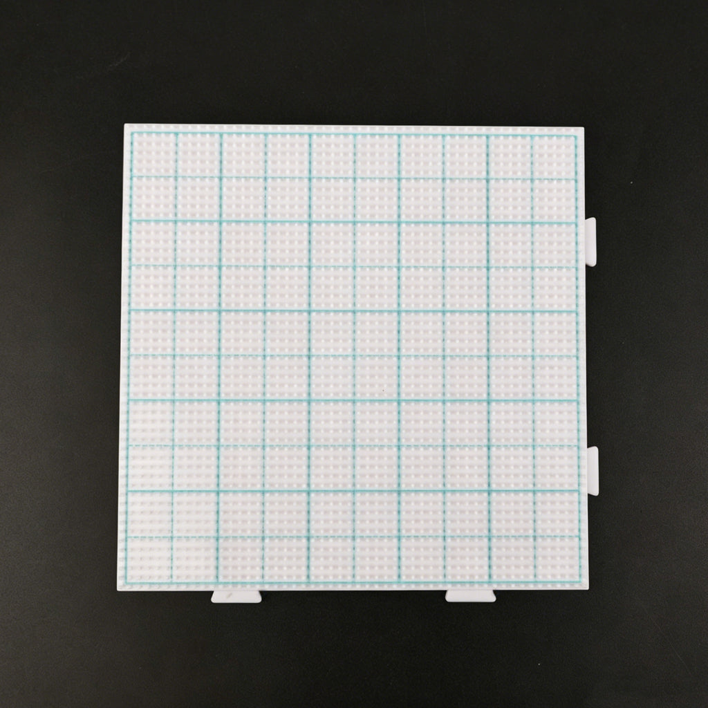 52-Peg Medium Pegboards for Mini Beads – White Board with Colored Grid Lines (Blue / Grey / Yellow)