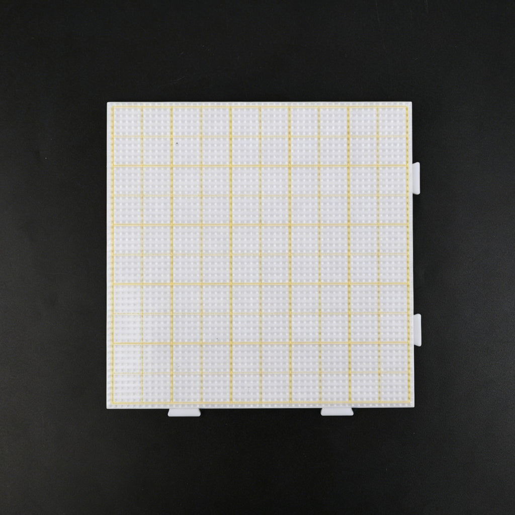 52-Peg Medium Pegboards for Mini Beads – White Board with Colored Grid Lines (Blue / Grey / Yellow)