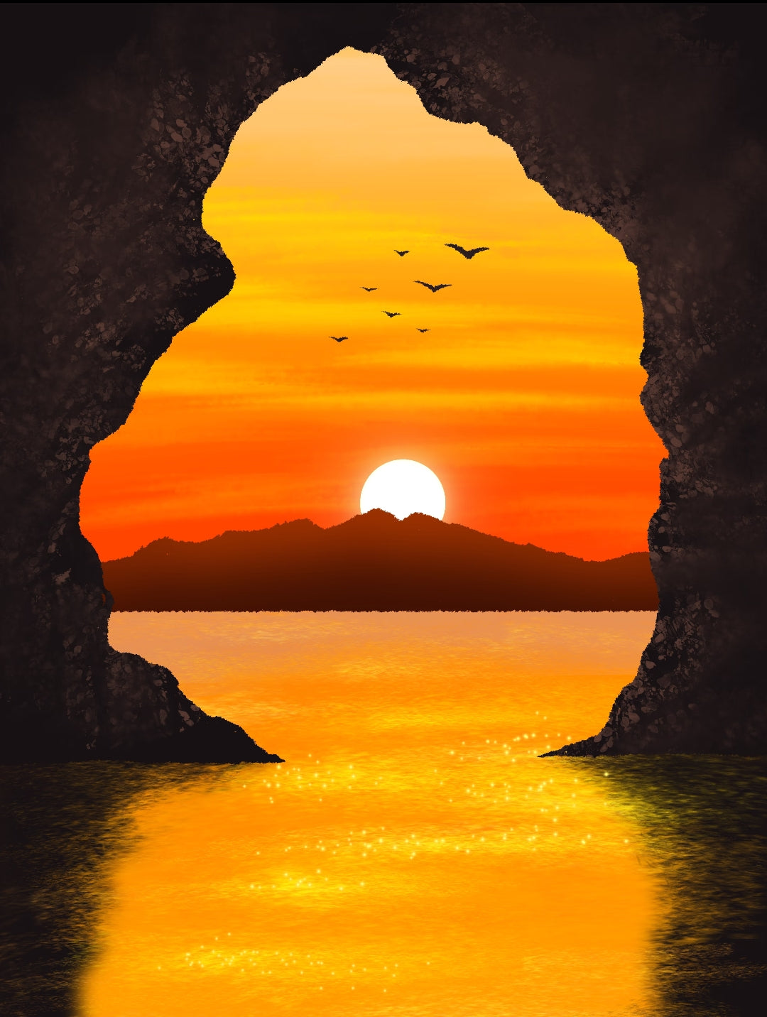 Mountain Sunrise Scenery Perler Bead Kit | Pre-sorted Color Beads + Printed Pattern Artwork DIY Landscape Pixel Art Gift
