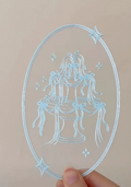 Pale Blue Ribbon Fountain Star Lace Embroidery Hair Barrette | Coquette Fairycore Accessory