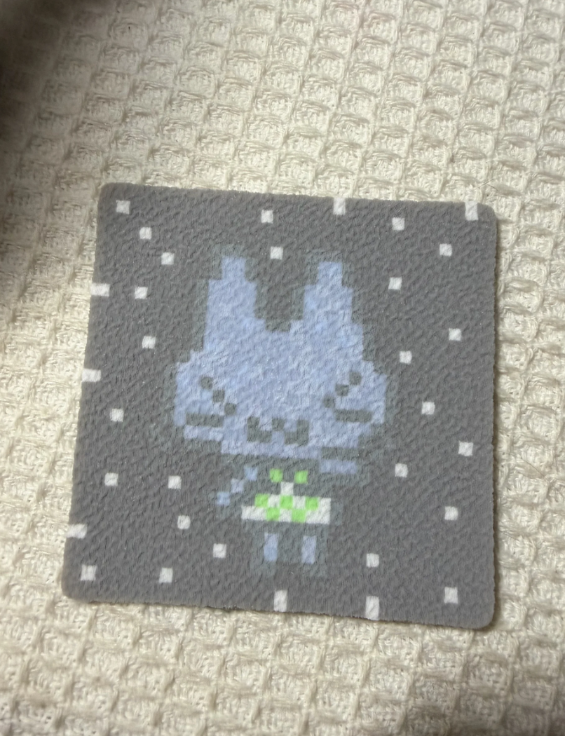 Star Background Kuromi Square Perler Bead Coaster | Dark Kawaii Sanrio Desk Table Decor