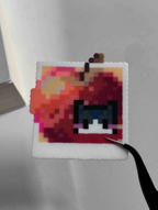 Polaroid Sunset Cat Perler Bead Art, Pixel Photo Decor