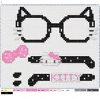 Hello Kitty Perler Bead Glasses Pink or Black – Finished or DIY Kit