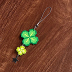 Clover Perler Bead Strap | Handmade Pixel Charm – Long / Short