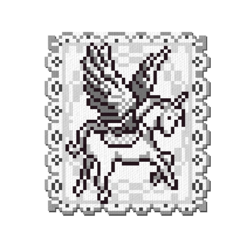 Monochrome Pegasus Perler Coaster