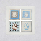 Blue Kitty Perler Bead Coasters | Set of 4 Cute Cat Pixel Art Drink Coasters