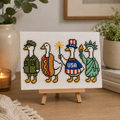 Four American Ducks Perler Art – Military, Hot Dog, Uncle Sam & Statue of Liberty
