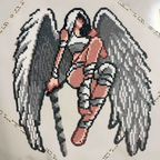 Dark Battle Angel – Monochrome Perler Bead Art