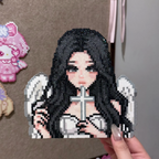 Dark Sweet Angel Girl – 10cm Perler Bead Art
