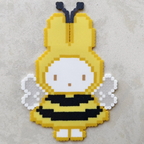 Bunny Bee – Rabbit Ears, Wings & Bee Stripes – Perler Bead Art
