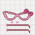 Hello Kitty Perler Bead Glasses Pink or Black – Finished or DIY Kit