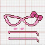 Hello Kitty Perler Bead Glasses Pink or Black – Finished or DIY Kit