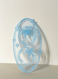 Glitter Blue Star Celestial Lace Hair Barrette | Fairycore Cosmic Wedding Hair Accessory