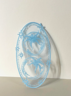 Glitter Blue Star Celestial Lace Hair Barrette | Fairycore Cosmic Wedding Hair Accessory