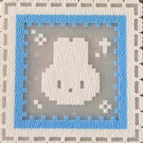 Blue Kitty Perler Bead Coasters | Set of 4 Cute Cat Pixel Art Drink Coasters