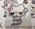 Kawaii Cartoon Cat Perler Bead Layout, Pixel Craft Art